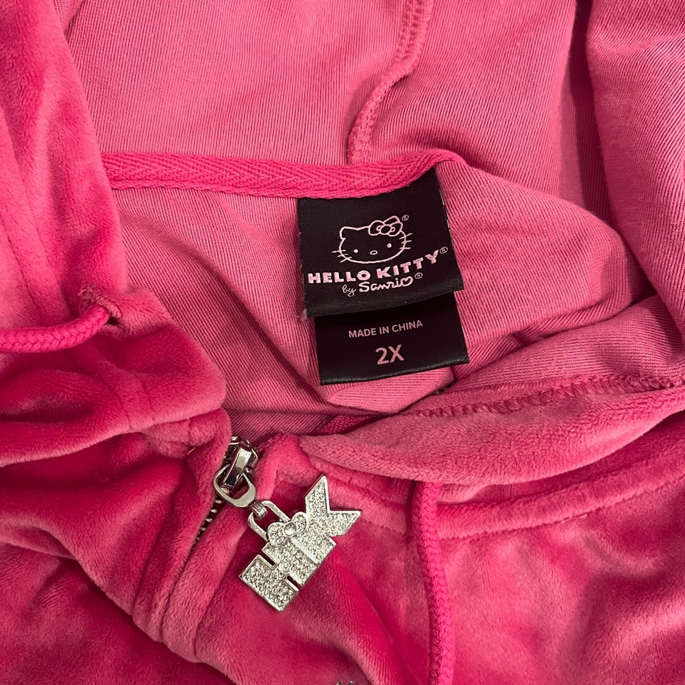 Pink Hello Kitty Hoodie with Bedazzled Embroidery - Picture 3 of 3